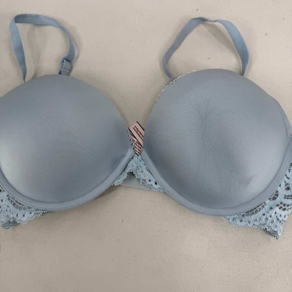 Victoria's Secret Dream Angels Push‎ Up Bra Blue Lace Underwire 36D